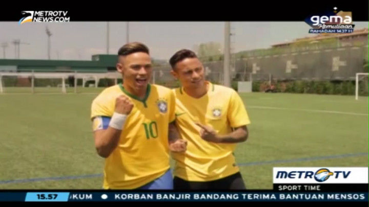 Neymar Bertemu Kembarannya di Spanyol