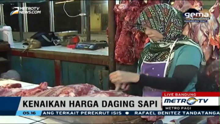 Jelang Ramadan, Harga Daging Sapi di Pasar Kosambi Bandung Stabil
