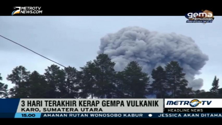 Gempa Vulkanik Gunung Sinabung Kerap Terjadi dalam Tiga Hari Terakhir