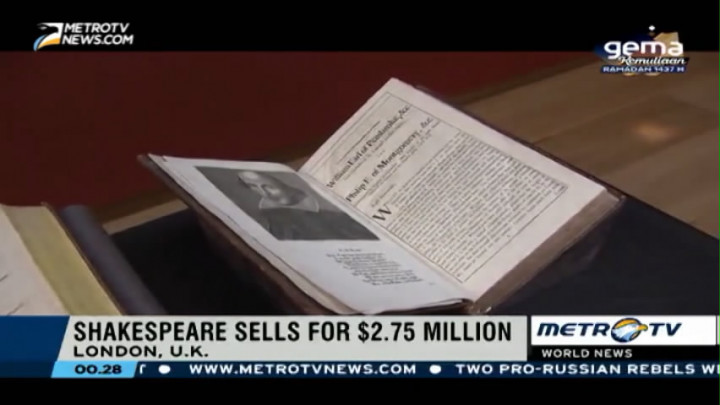 Shakespeare's First Four Folios Sold for USD3,68 Million