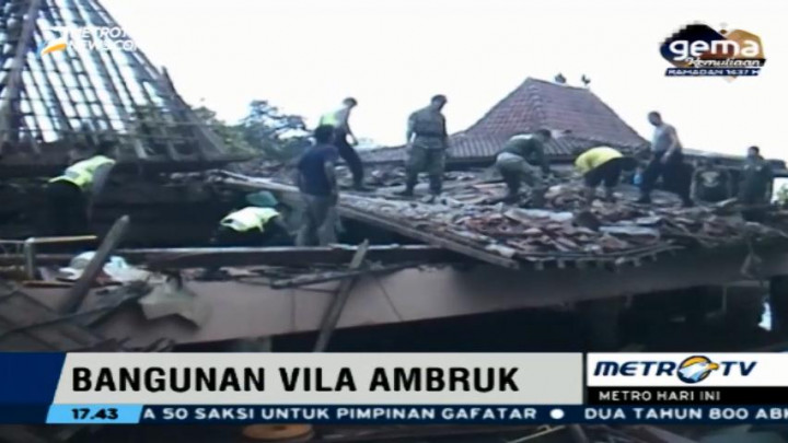 Polisi Selidiki Penyebab Ambruknya Villa di Sukabumi
