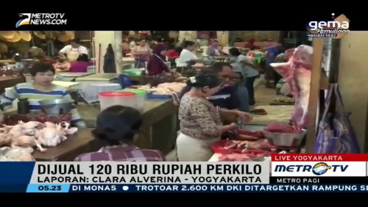 Harga Daging di Pasar Wates Rp120.000 per Kilogram