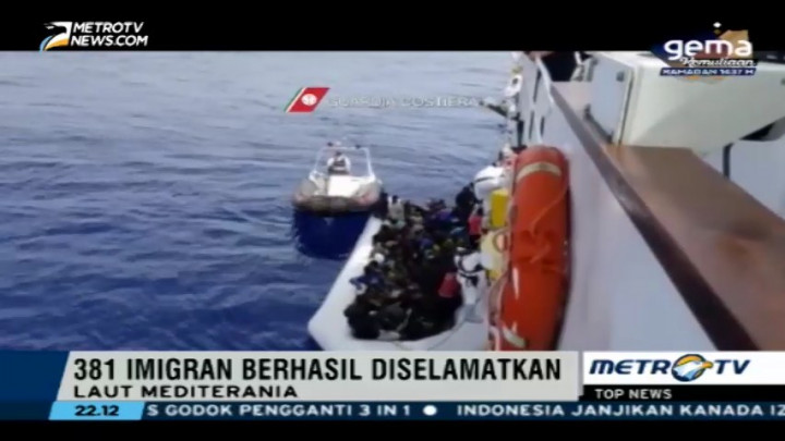 Otoritas Italia Selamatkan 381 Imigran di Laut Mediterania