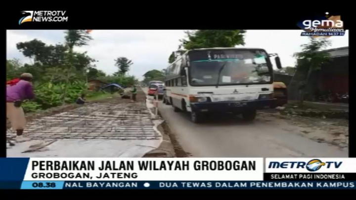 Perbaikan Jalan di Wilayah Grobogan Gunakan Sistem Betonisasi