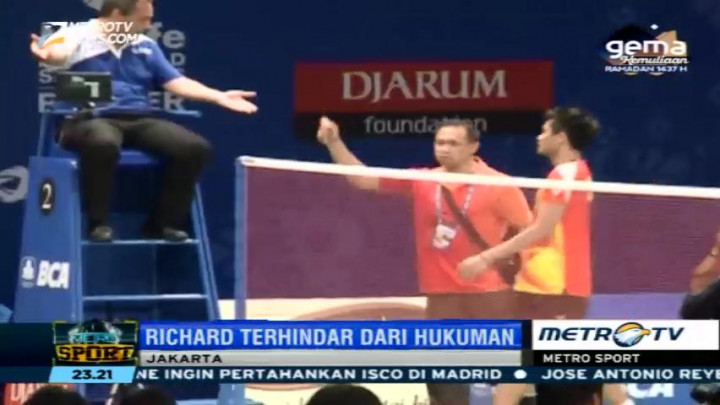 Richard Mainaky Lolos dari Sanksi Akibat Aksi Lempar Handuk