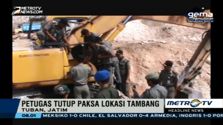Petugas Gabungan Tutup Paksa Lokasi Tambang Ilegal