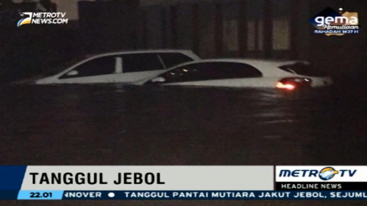 Tanggul Pantai Mutiara Jebol, Kawasan Penjaringan Banjir