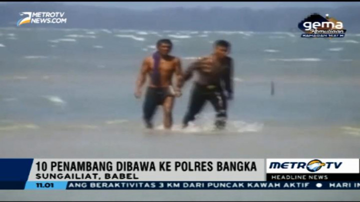 Polisi Razia Tambang Timah Ilegal di Sungailiat