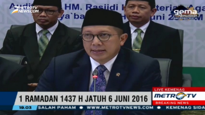 Menag: Awal Ramadan 1437 H Jatuh Pada 6 Juni 2016