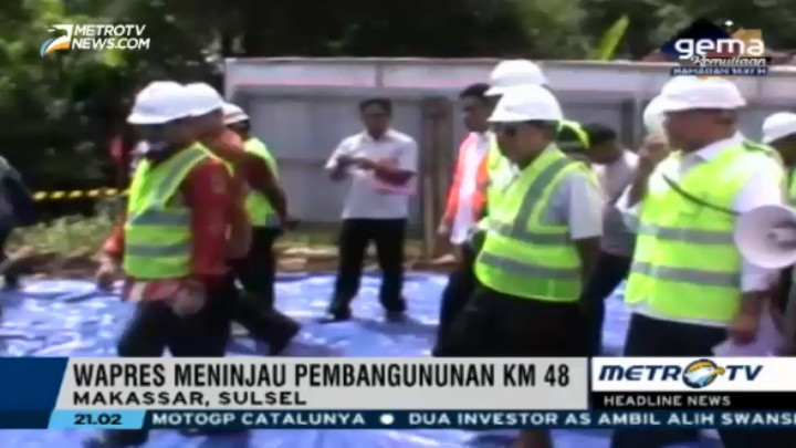 JK Tinjau Pembangunan Jalan Layang Trans Sulawesi