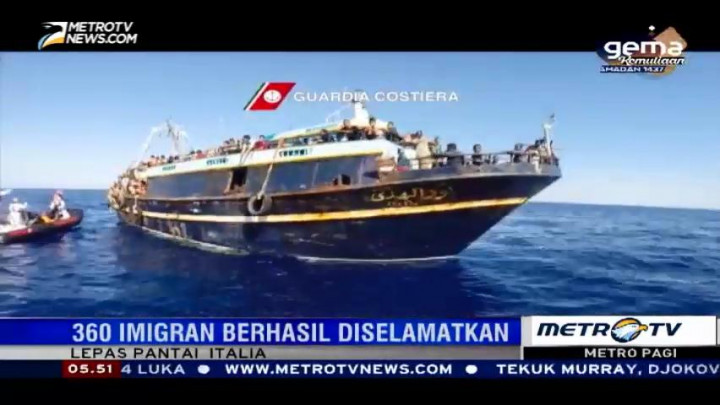 Penjaga Pantai Italia Selamatkan 360 Imigran