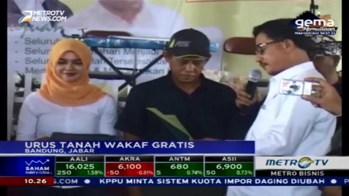 Pembuatan Sertifikat Tanah Wakaf Gratis Selama Ramadan