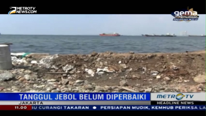 Tanggul Jebol di Muara Baru Belum Diperbaiki