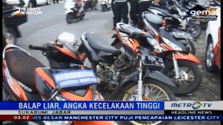 Polisi Razia Balap Liar di Sukabumi