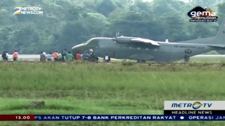 Pesawat TNI Tergelincir di Bandara Hang Nadim Batam