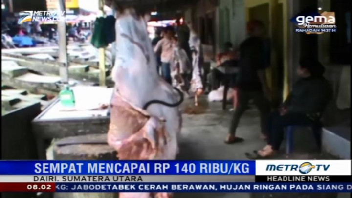 Harga Daging Sapi di Pasar Sidikalang Masih Tinggi