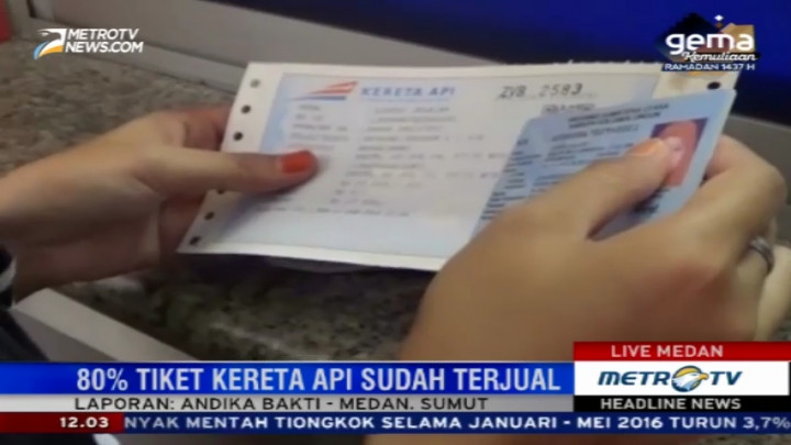80 Persen Tiket Kereta Api di Medan Sudah Terjual