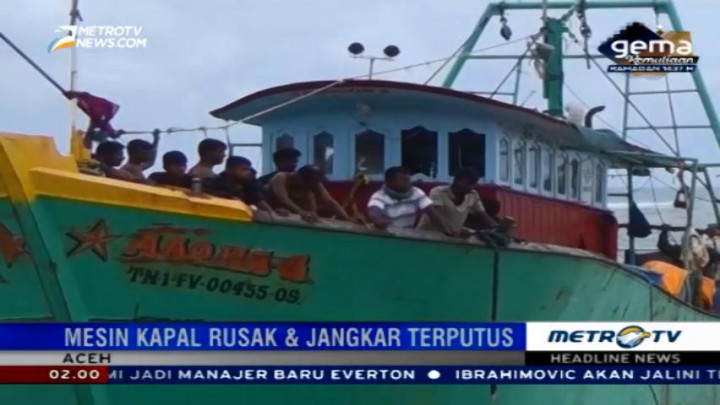 Kapal Imigran Sri Lanka Merapat ke Bibir Pantai Lhoknga