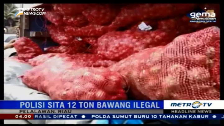 Polisi Gagalkan Penyelundupan 12 Ton Bawang Ilegal