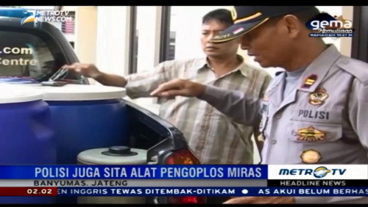 Polisi Banyumas Sita 600 Liter Miras Oplosan Siap Edar