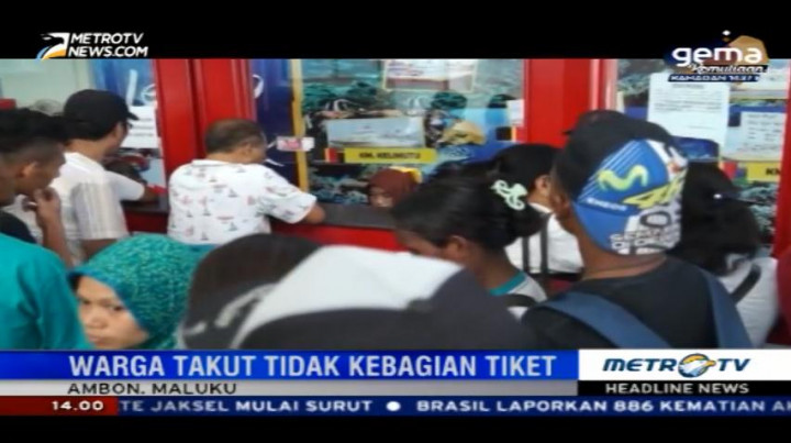 Loket Penjualan di Kantor Pelni Ambon Diserbu
