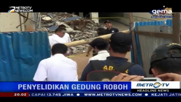 Polisi Olah TKP Runtuhnya Gedung Heaven