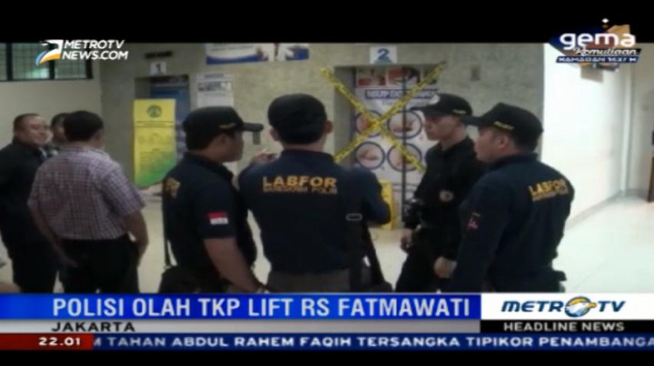 Polisi Periksa Lima Saksi Lift Anjlok di RS Fatmawati