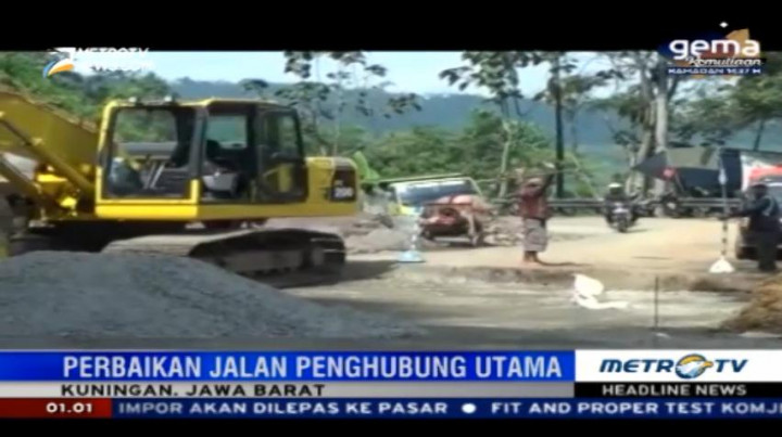 Jelang Mudik, Perbaikan Jalan Kuningan-Ciamis Dikebut