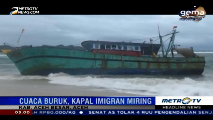 Cuaca Buruk, Kapal Imigran Sri Lanka Nyaris Terbalik