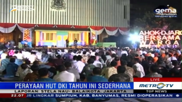 Perayaan HUT DKI ke-489 di Balai Kota Berlangsung Sederhana