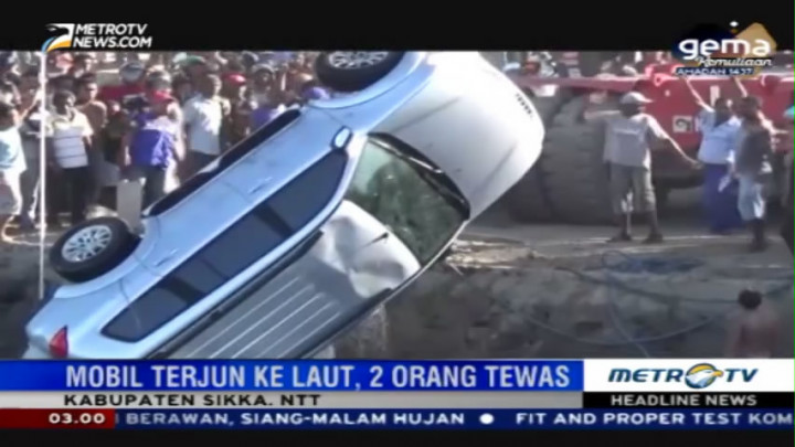 Mobil Terjun ke Laut, 2 Tewas