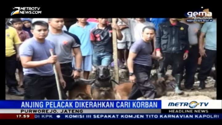 Anjing Pelacak Dikerahkan untuk Cari Korban Longsor Purworejo