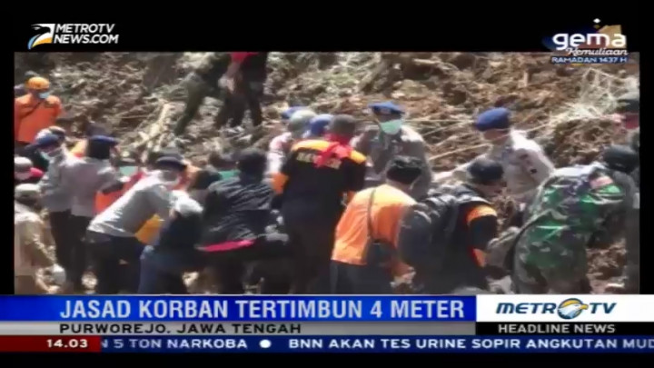 Tim SAR Kembali Temukan Korban Tewas Longsor di Purworejo