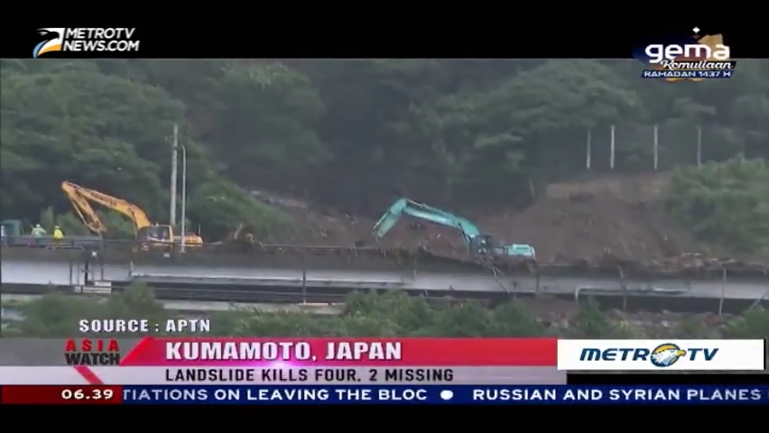 Kumamoto Landslide Kills Four, 2 Missing