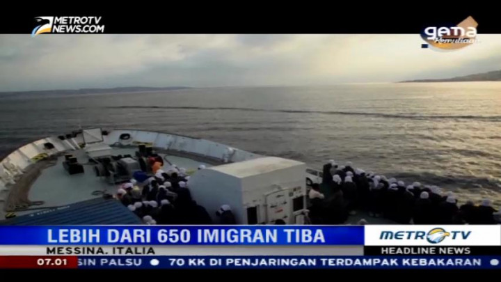 Ratusan Imigran Tiba di Messina