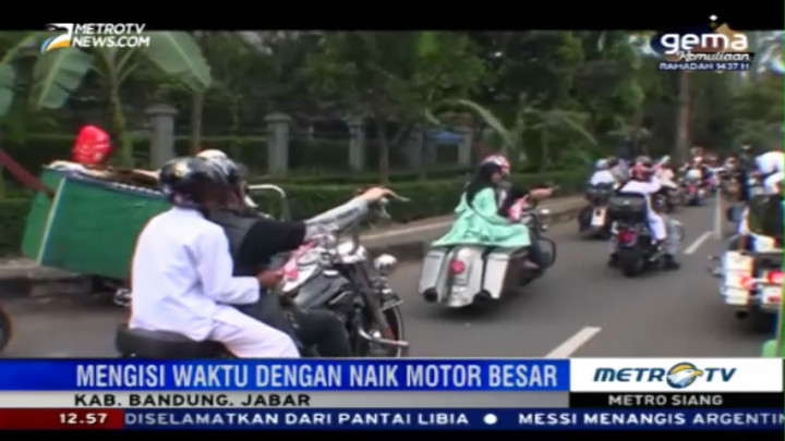 Puluhan Anak Yatim Ngabuburit Pakai Moge