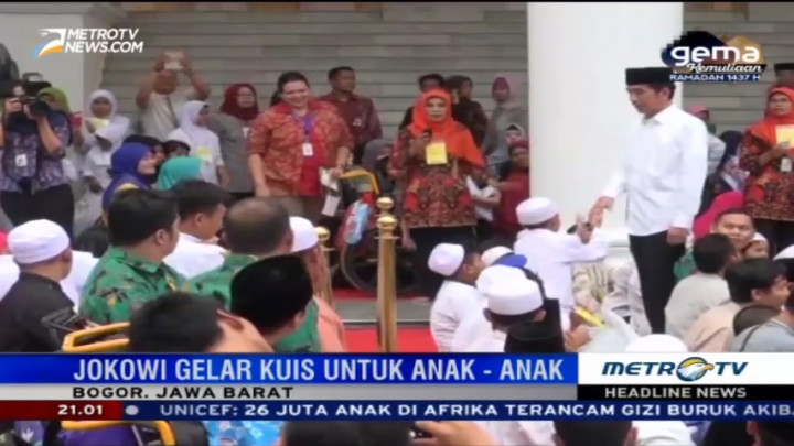 Bukber dengan Anak Yatim, Jokowi Buat Kuis Berhadiah Sepeda