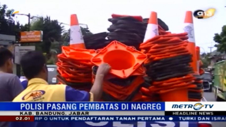 Polisi Mulai Pasang Pembatas Jalan di Sepanjang Jalur Nagreg
