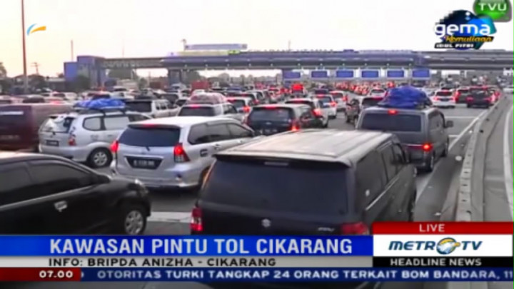 Pagi Ini Pintu Tol Cikarang Mulai Kembali Padat