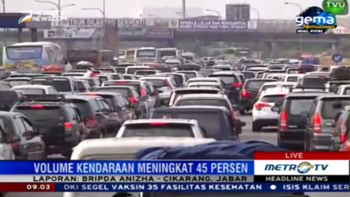 Volume Kendaraan di Tol Cikarang Meningkat 45 Persen