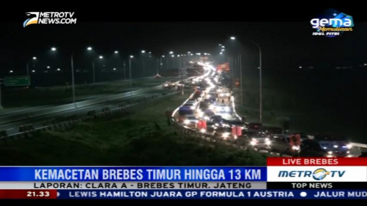 Kemacetan di Tol Brebes Timur Hingga 13 Km