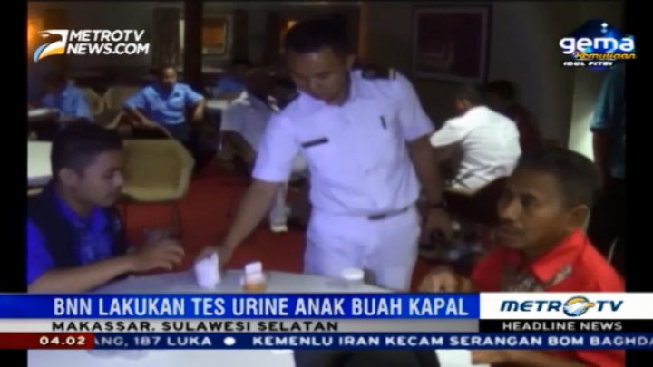 BNN Sulsel Tes Urine 40 ABK Kapal Pelni