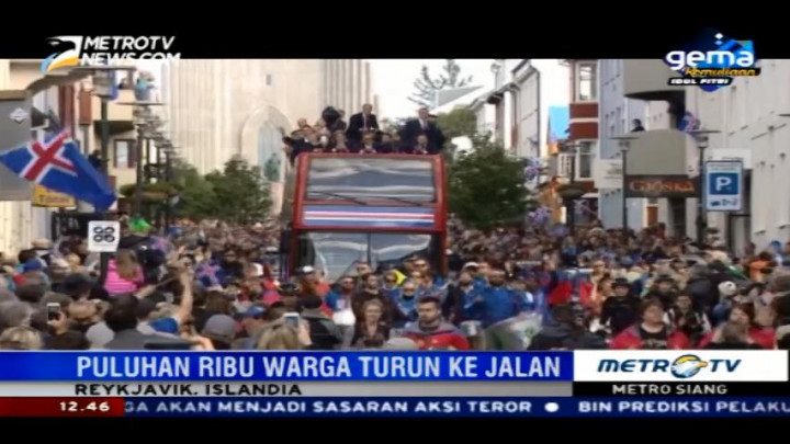 Timnas Islandia Disambut Bak Pahlawan