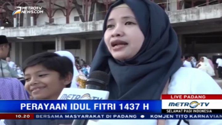 Warga Padang Bersyukur Bisa Rayakan Idul Fitri Bersama Presiden