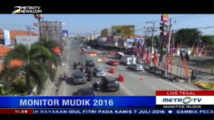 Lalu Lintas Jalur Pantura Tegal Ramai Lancar