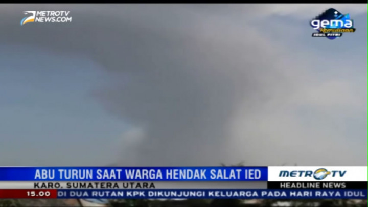 Hari Raya Idul Fitri di Karo Diwarnai Erupsi Sinabung