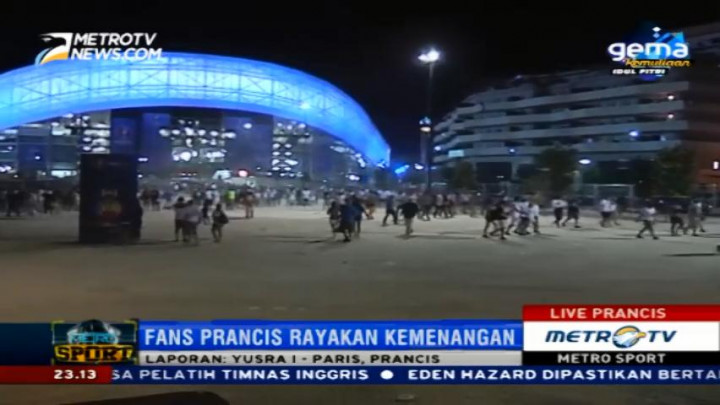 Suka Cita Fans Prancis Rayakan Kemenangan