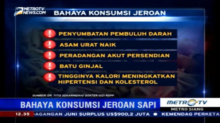 Bahaya Terlalu Sering Konsumsi Jeroan Sapi