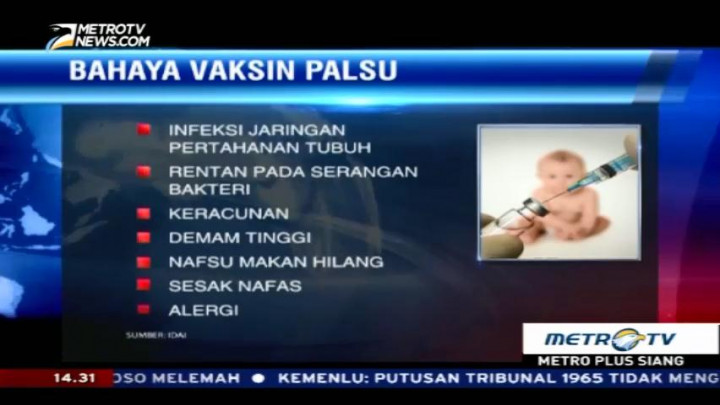 Bahaya Vaksin Palsu