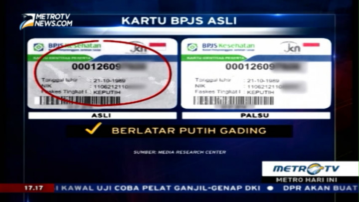 Ini Perbedaan Kartu BPJS Asli dan Palsu